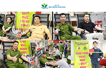 More than 500 officers of the Hanoi Police Department donate blood for children at Vietnam National Children’s Hospital